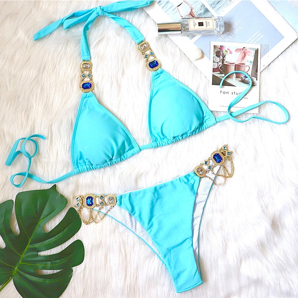 🐬My princess cute blue rhinestone swimsuit 🐬